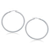10k White Gold Polished Hoop Earrings (40 mm)